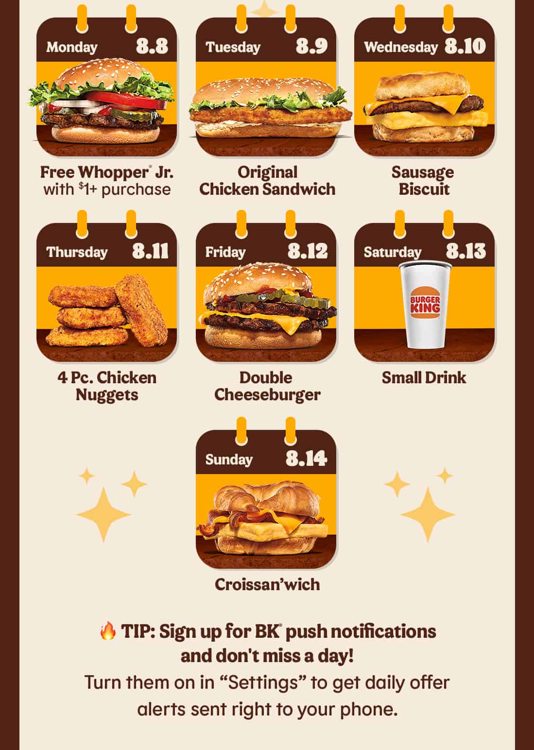 Burger King Offers Free Menu Item Daily for Perks Week Mile High on