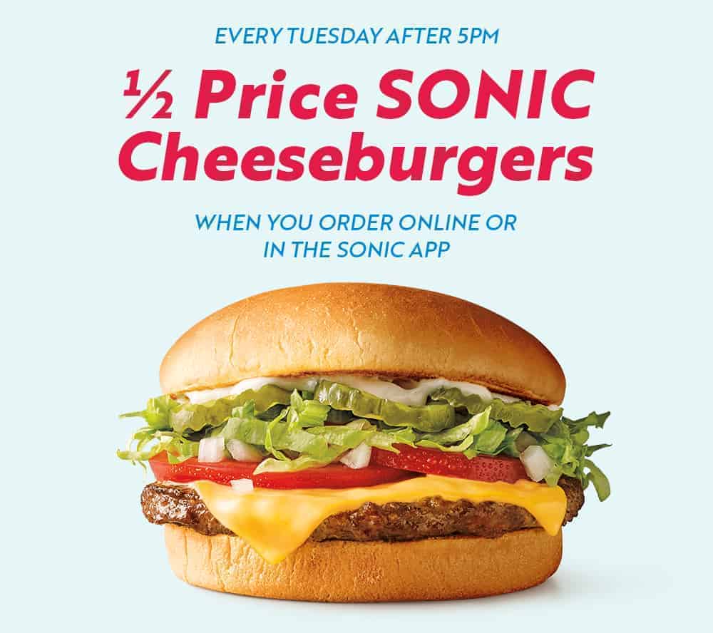 1 2 price cheeseburgers sonic