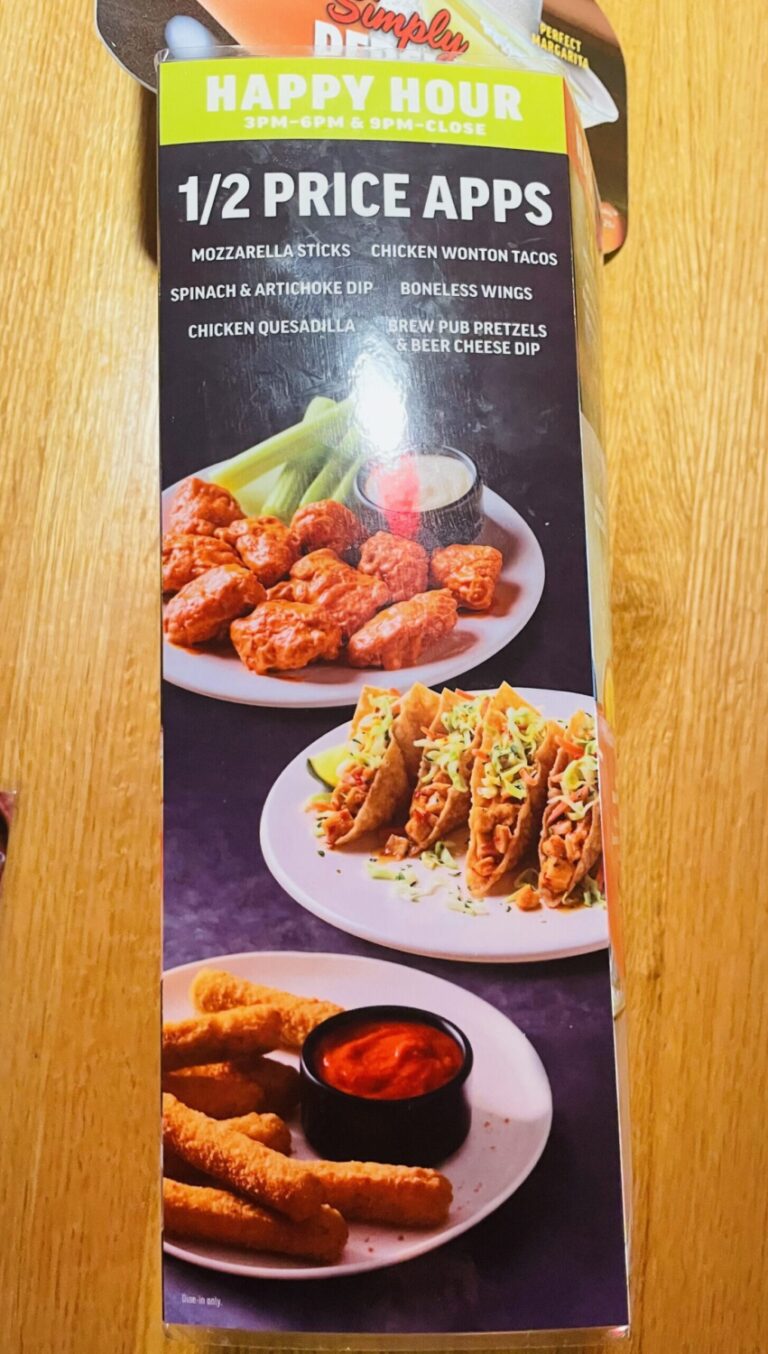 Applebee's Offers HalfPrice Appetizers & Drink Specials Twice Every