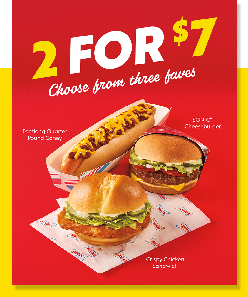 Sonic Drive-In offers 2 for $7 deal - South Florida on the Cheap
