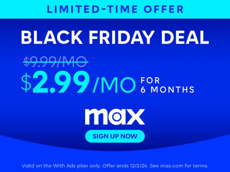 Awesome! MAX Black Friday Deal 2.99 Per Month For 6 Months Mile